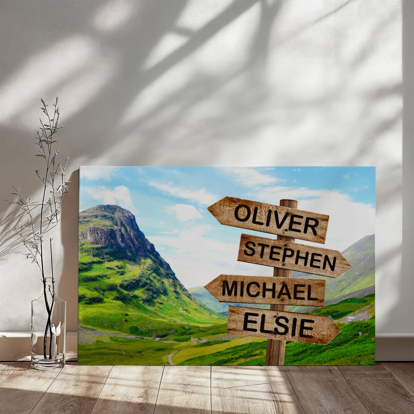 Highland Wooden Street Sign
