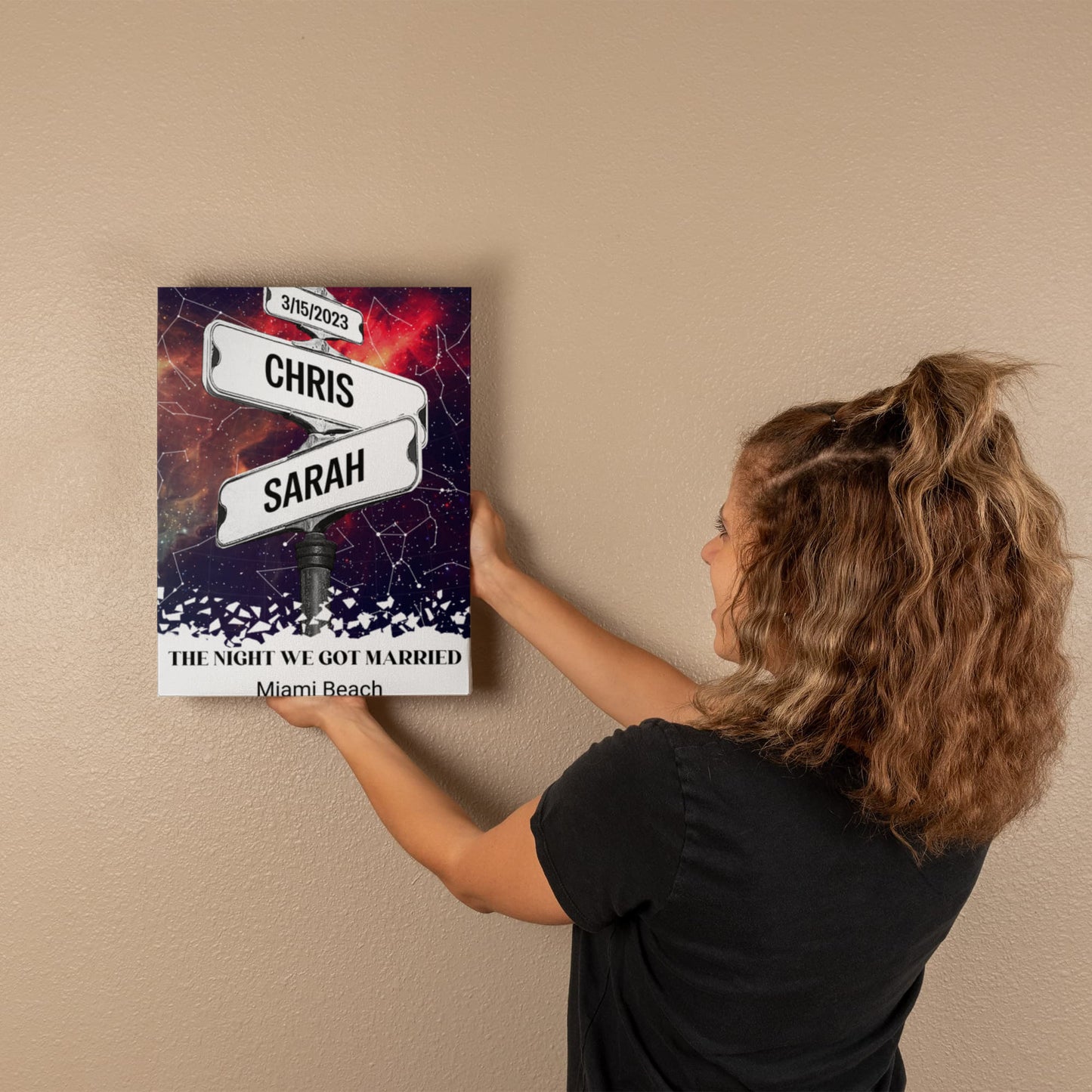 The Night we got married Starmap Couples Gift Canvas