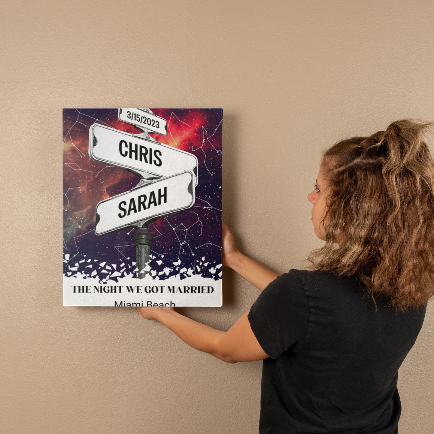 The Night we got married Starmap Couples Gift Canvas