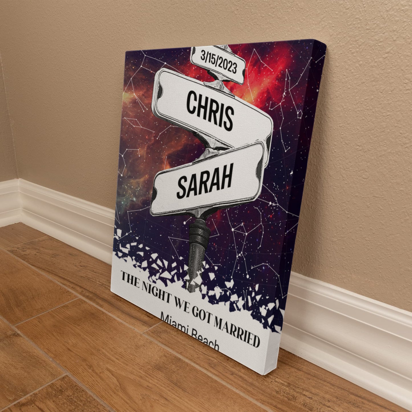 The Night we got married Starmap Couples Gift Canvas