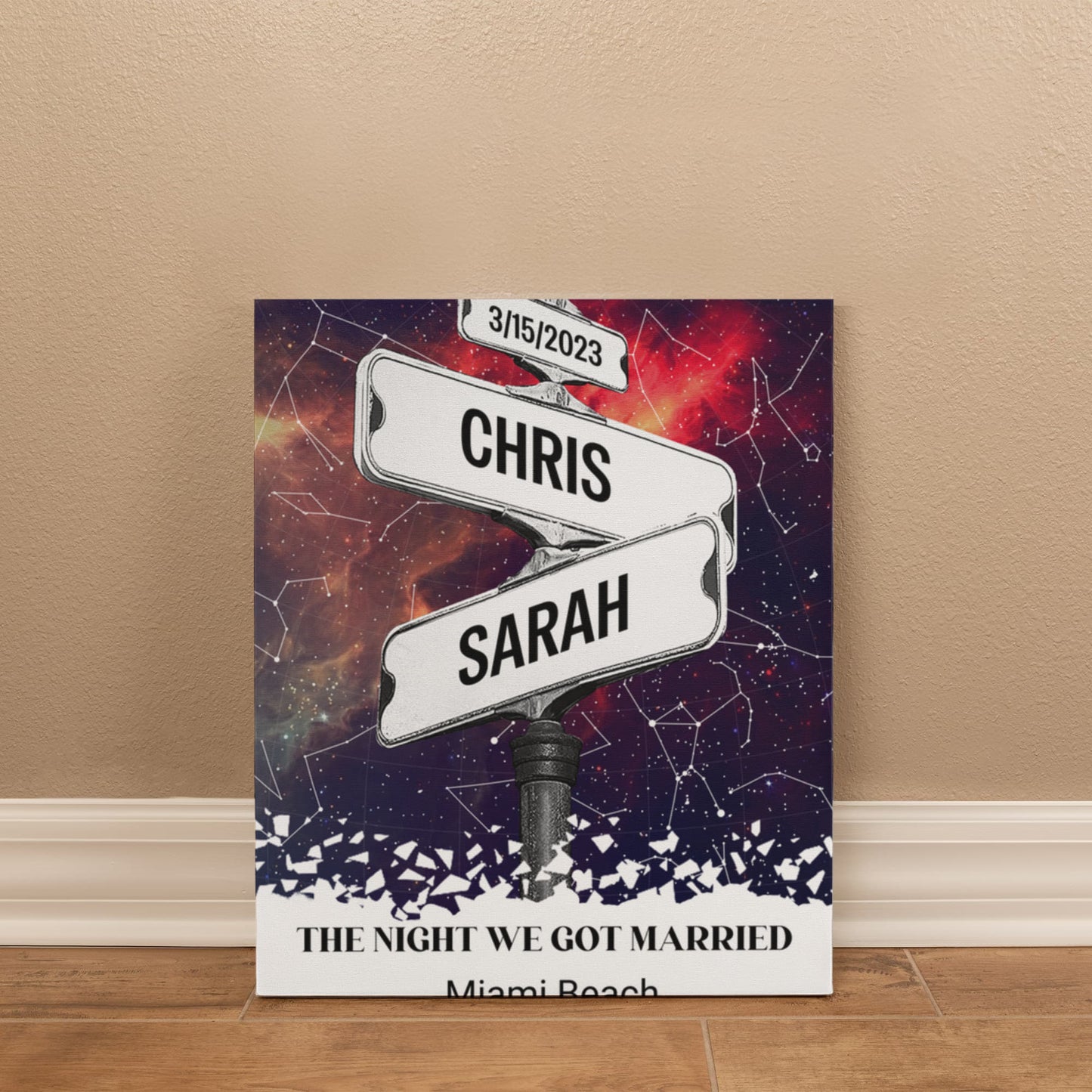 The Night we got married Starmap Couples Gift Canvas