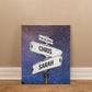 Custom Street sign Star Map Poster, Couple Anniversary Gift