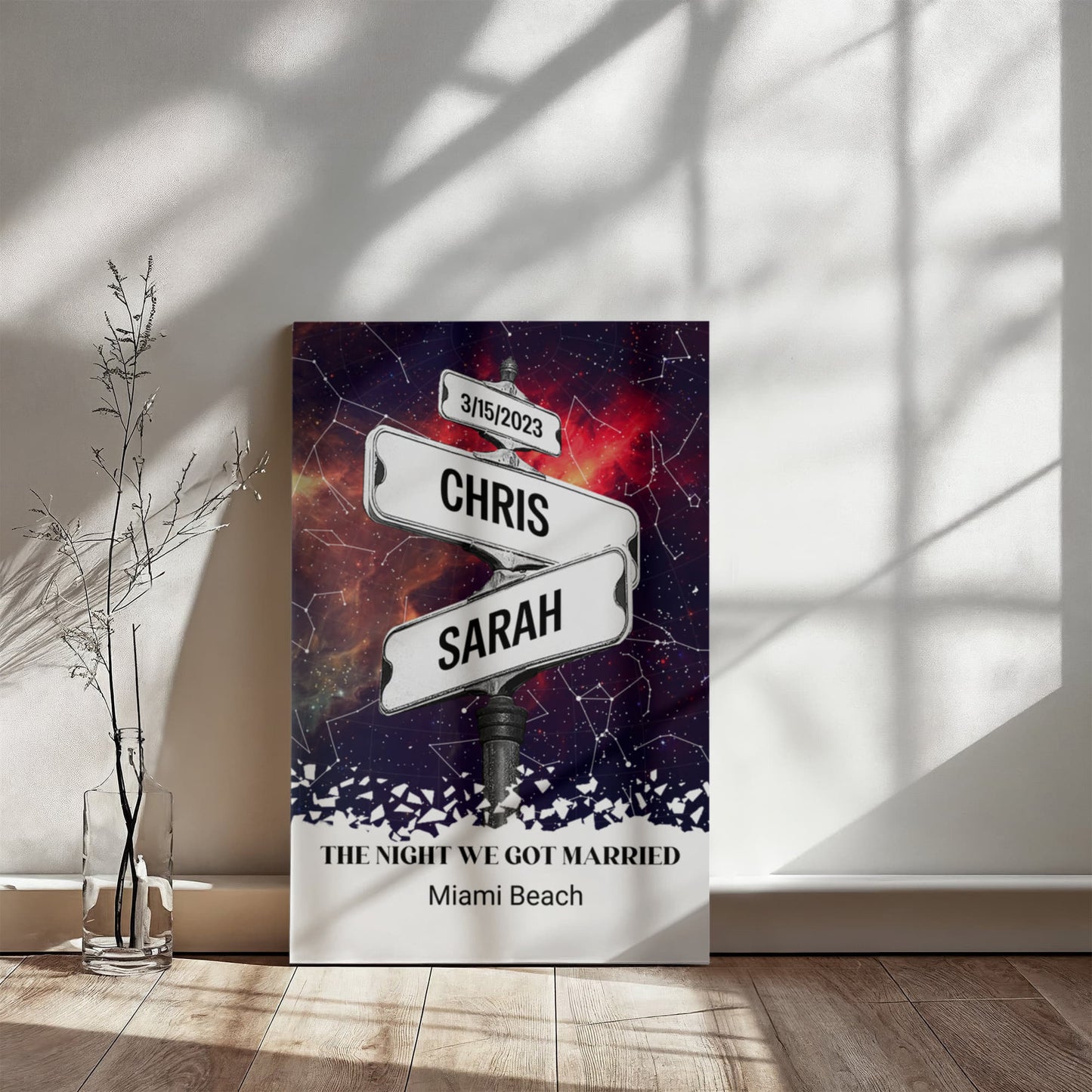 The Night we got married Starmap Couples Gift Canvas