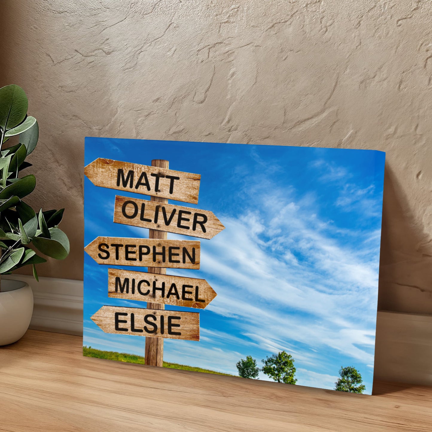 Wooden Family Name Street sign