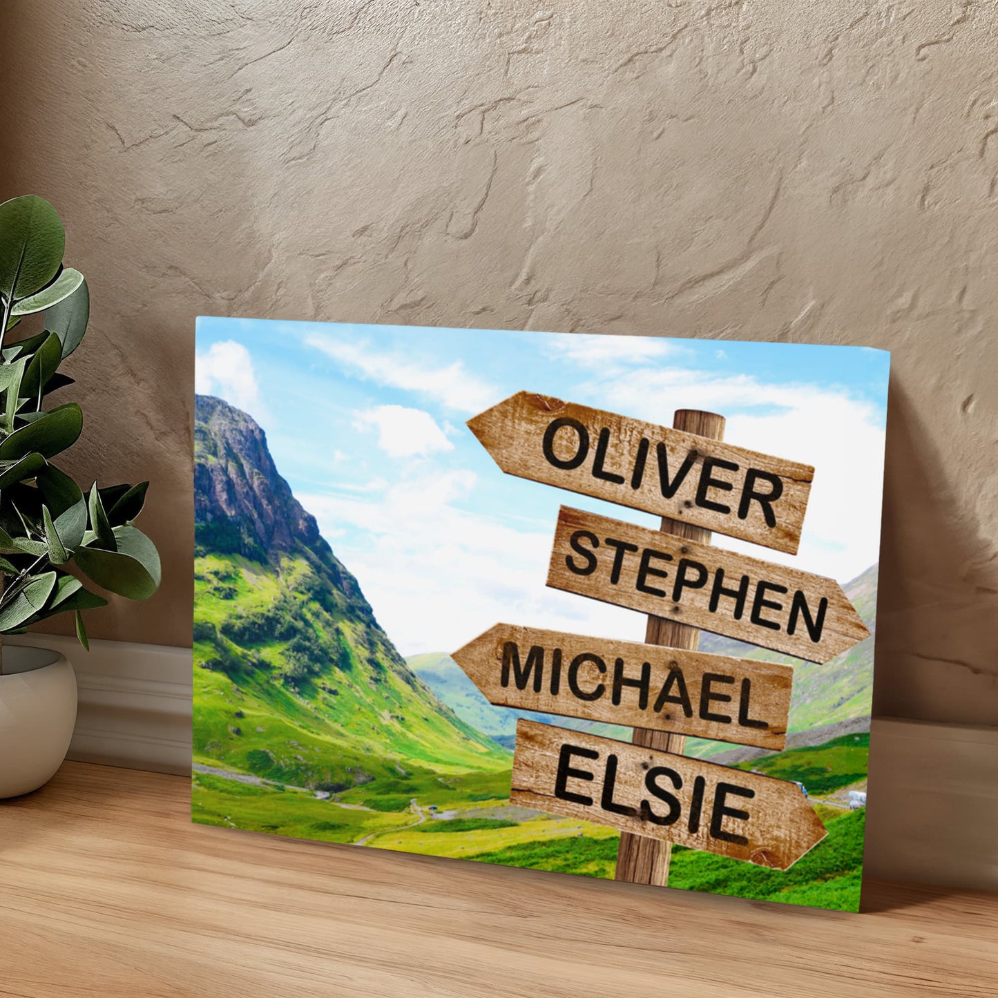 Highland Wooden Street Sign
