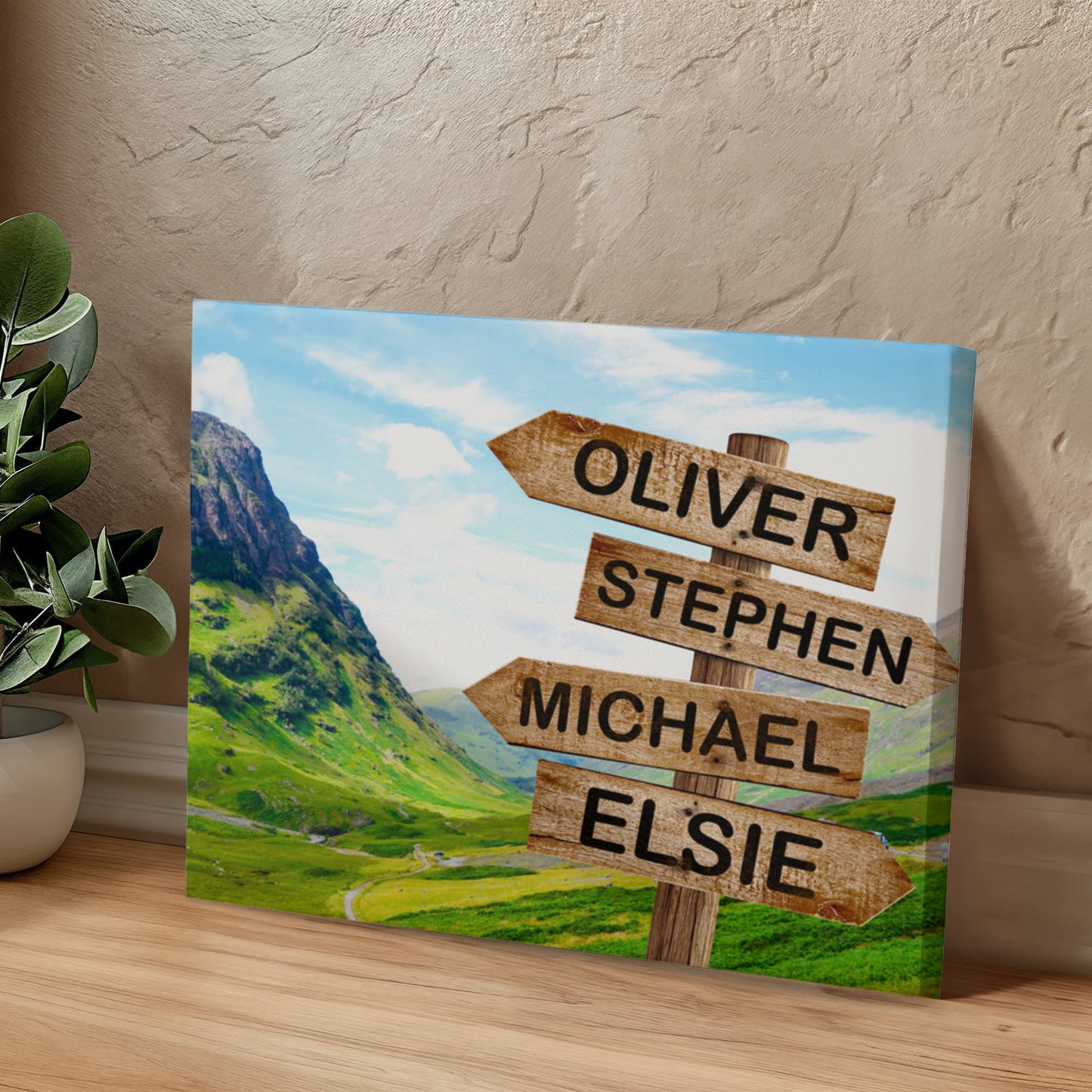 Highland Wooden Street Sign