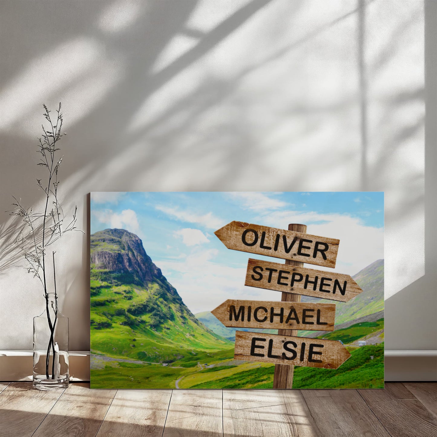 Highland Wooden Street Sign