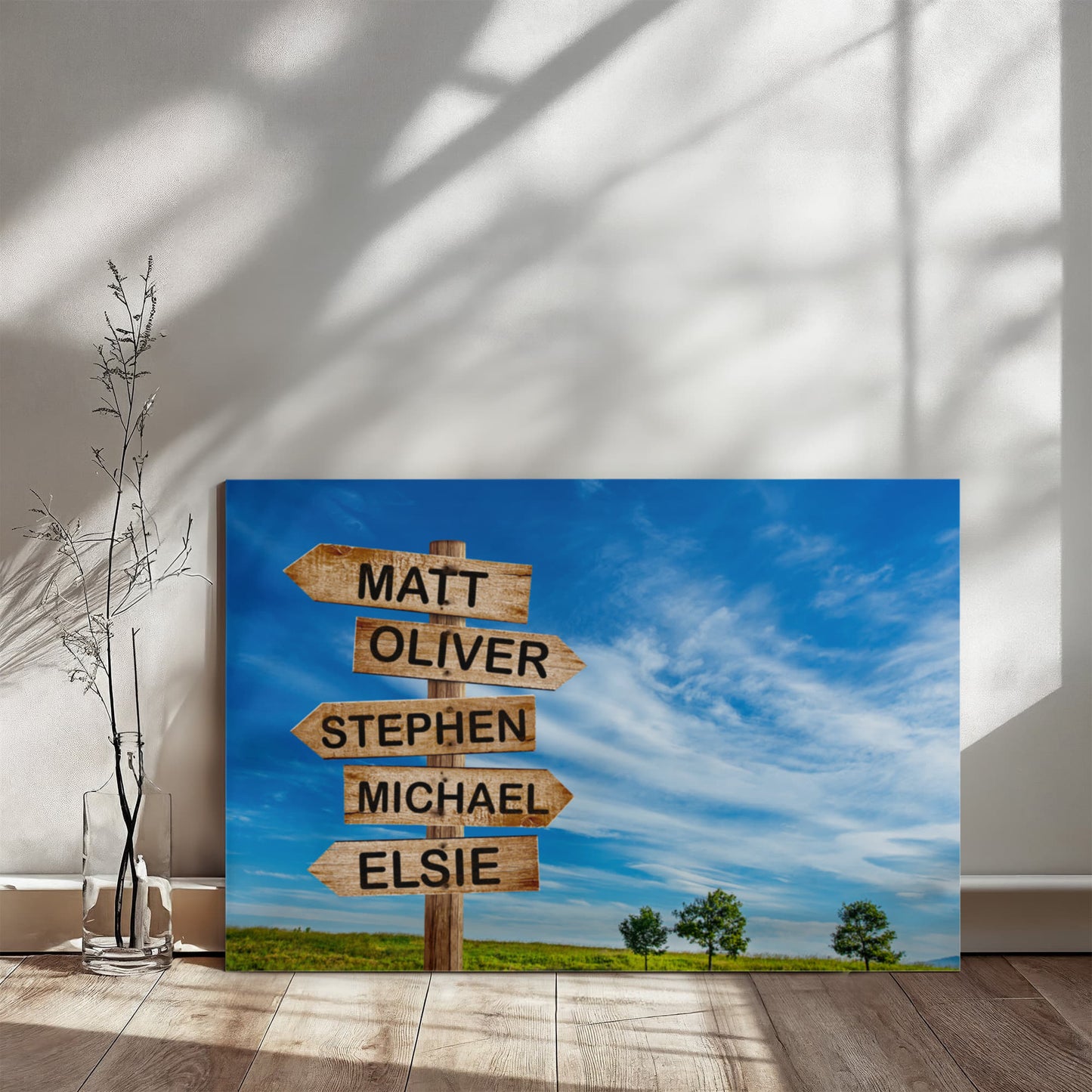 Wooden Family Name Street sign