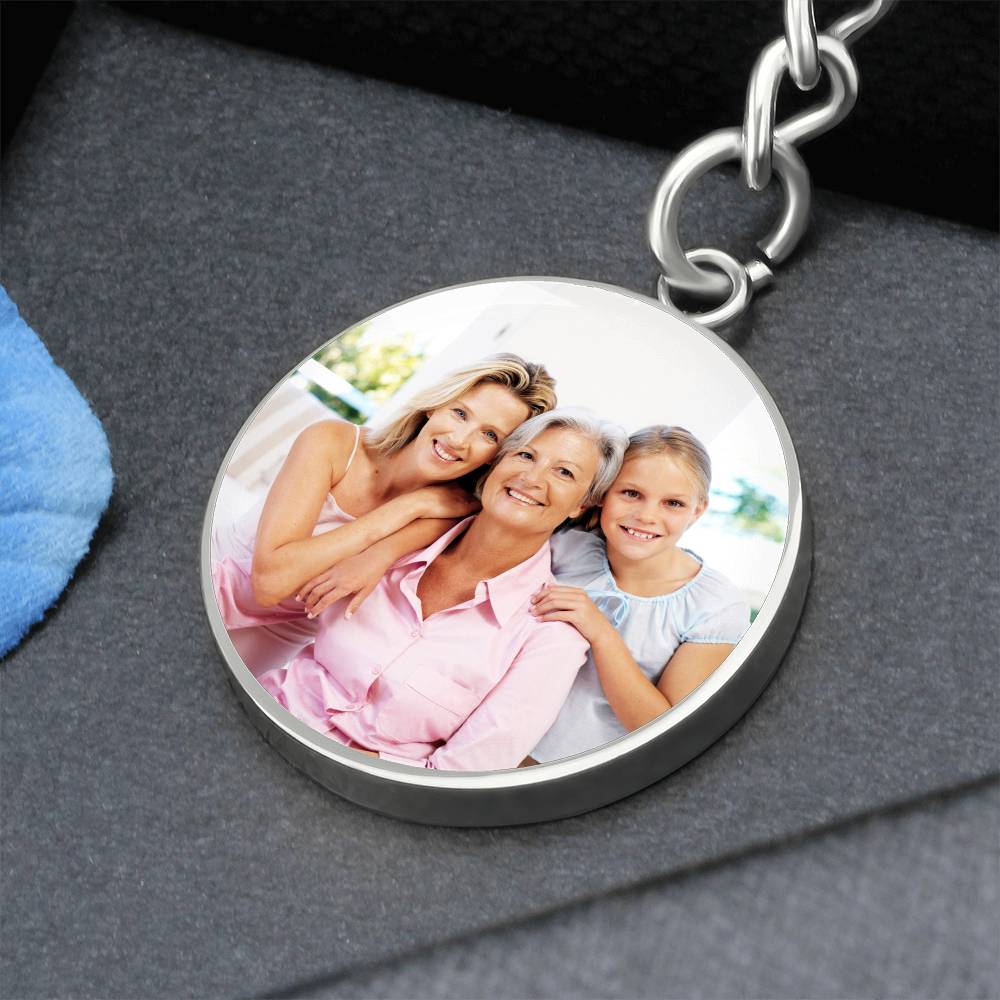 Loss of Loved One Keychain, Circle Photo Keychain, Custom Picture Keychain, Personalized Memorial Gift, Remembrance Bereavement Gift