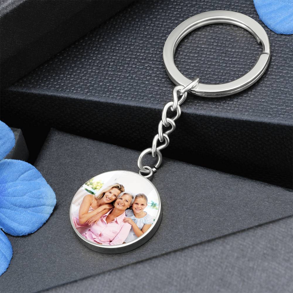 Loss of Loved One Keychain, Circle Photo Keychain, Custom Picture Keychain, Personalized Memorial Gift, Remembrance Bereavement Gift