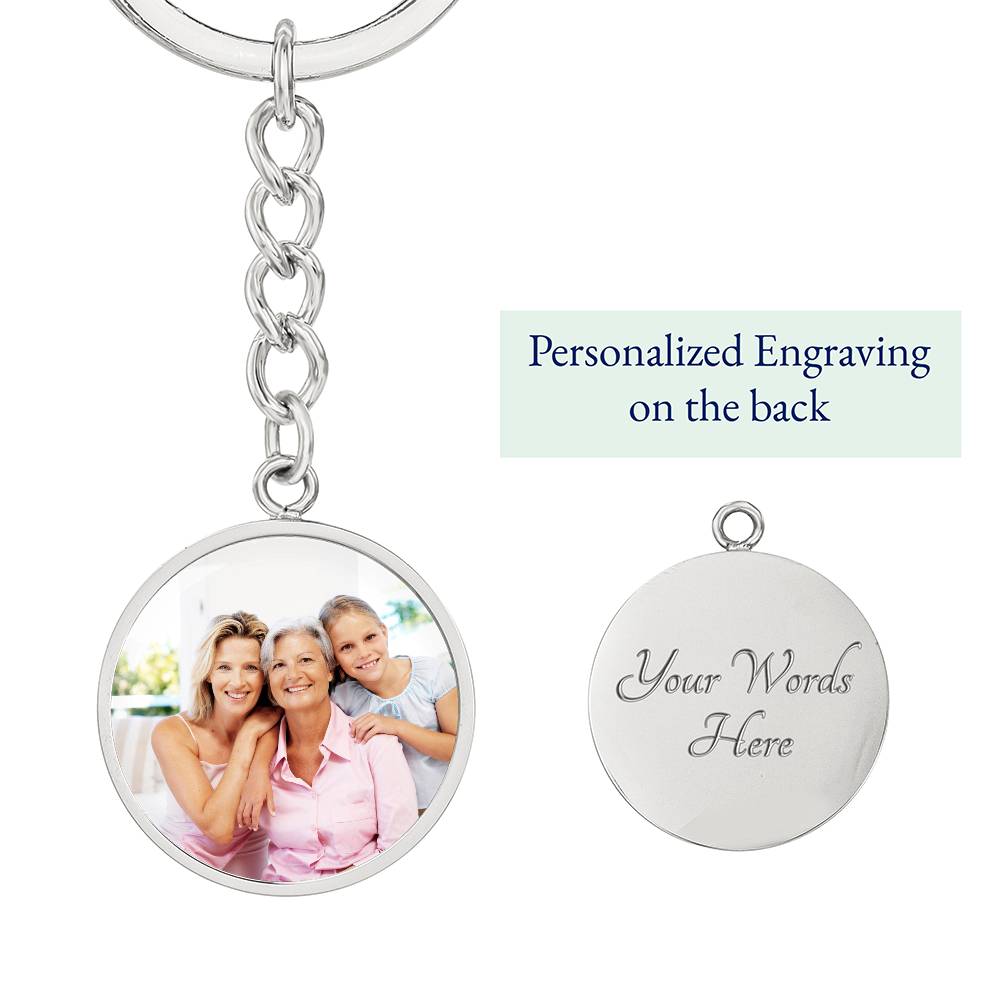 Loss of Loved One Keychain, Circle Photo Keychain, Custom Picture Keychain, Personalized Memorial Gift, Remembrance Bereavement Gift