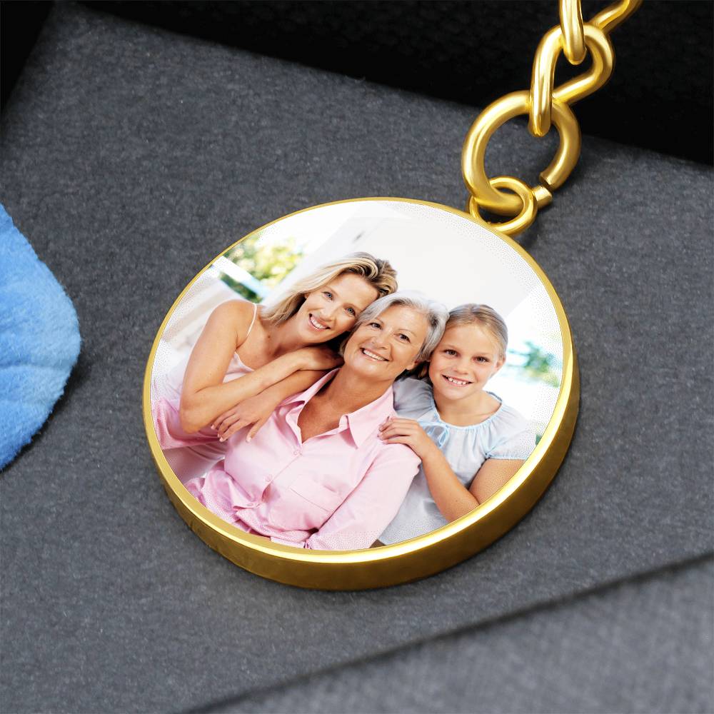 Loss of Loved One Keychain, Circle Photo Keychain, Custom Picture Keychain, Personalized Memorial Gift, Remembrance Bereavement Gift