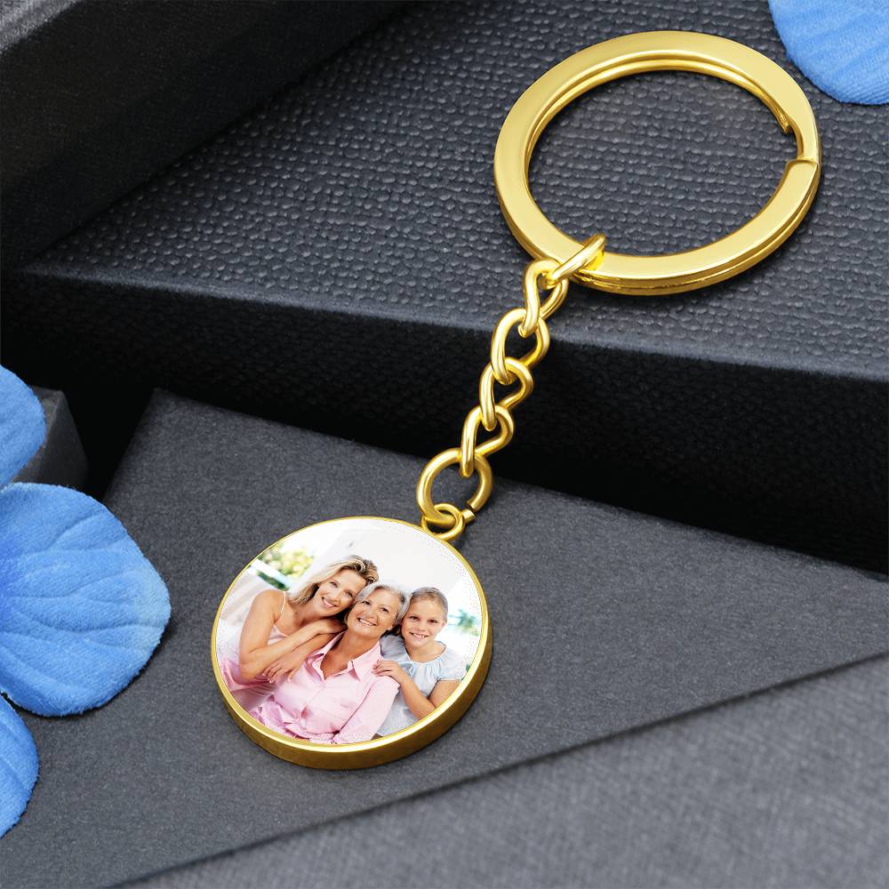 Loss of Loved One Keychain, Circle Photo Keychain, Custom Picture Keychain, Personalized Memorial Gift, Remembrance Bereavement Gift