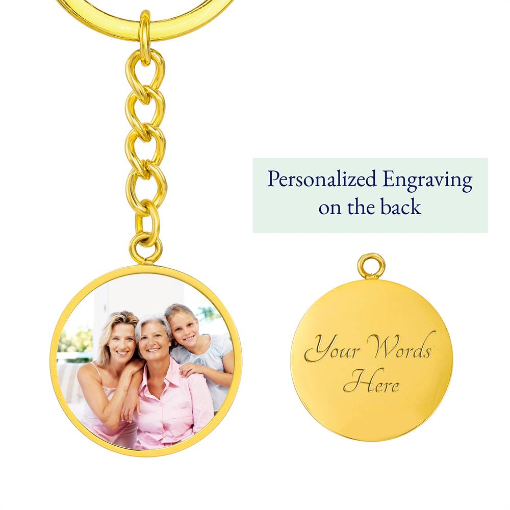 Loss of Loved One Keychain, Circle Photo Keychain, Custom Picture Keychain, Personalized Memorial Gift, Remembrance Bereavement Gift