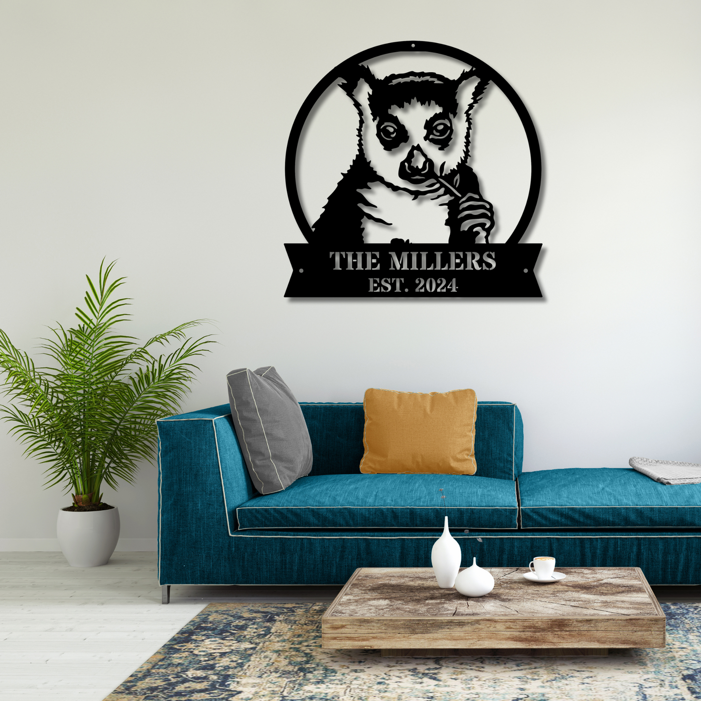 Personalized Lemur Wall Metal Sign, Limur Decor, Metal Wall Art, Animal Wall Sculpture, Unique Metal Wildlife Decor