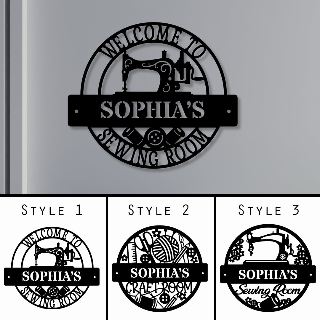 Personalised Metal Sewing Sign, Custom Sewing Room Decor, Thread Art, Tailor Room Gift, Quilting Sign, Craft Room Decor, Embroidery Enthusiasts