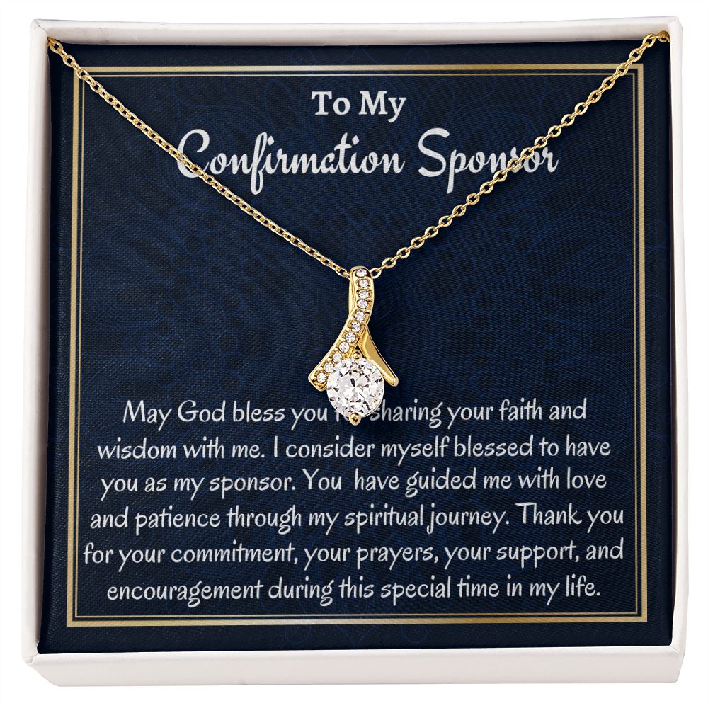 To My Confirmation Sponsor Gift For Women, Alluring Beauty Necklace, Religious Appreciation Gift, To My Confirmation Sponsor, Thank You Gift.