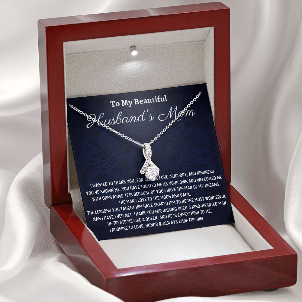 To My Beautiful Husband's Mom, Alluring Beauty Necklace , Mothers Day Gift, Birthday Gift For Her, From Daughter  In Love.