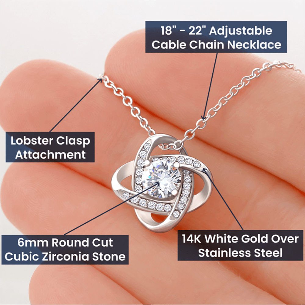 To My Beautiful Husband's Mom, Love Knot Necklace , Mothers Day Gift, Birthday Gift For Her, From Daughter  In Love.
