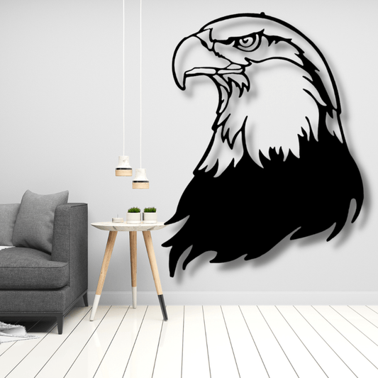 Bald Eagle Head Metal Sign, Housewarming Gift For Her, Birthday Gift For Patriotic Dad, Cabin Wall Hanging, Interior Wall Decor, Metal Wall Hanging, Son To Dad - Family Gear Collections