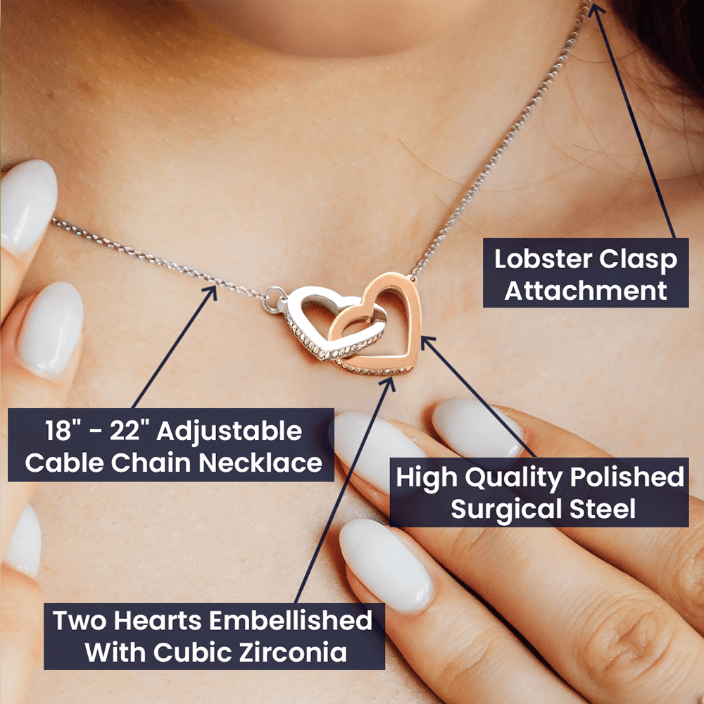 Beautiful Interlocking Hearts Daughter Necklace, You Are Capable, Birthday or Christmas Gift - Family Gear Collections