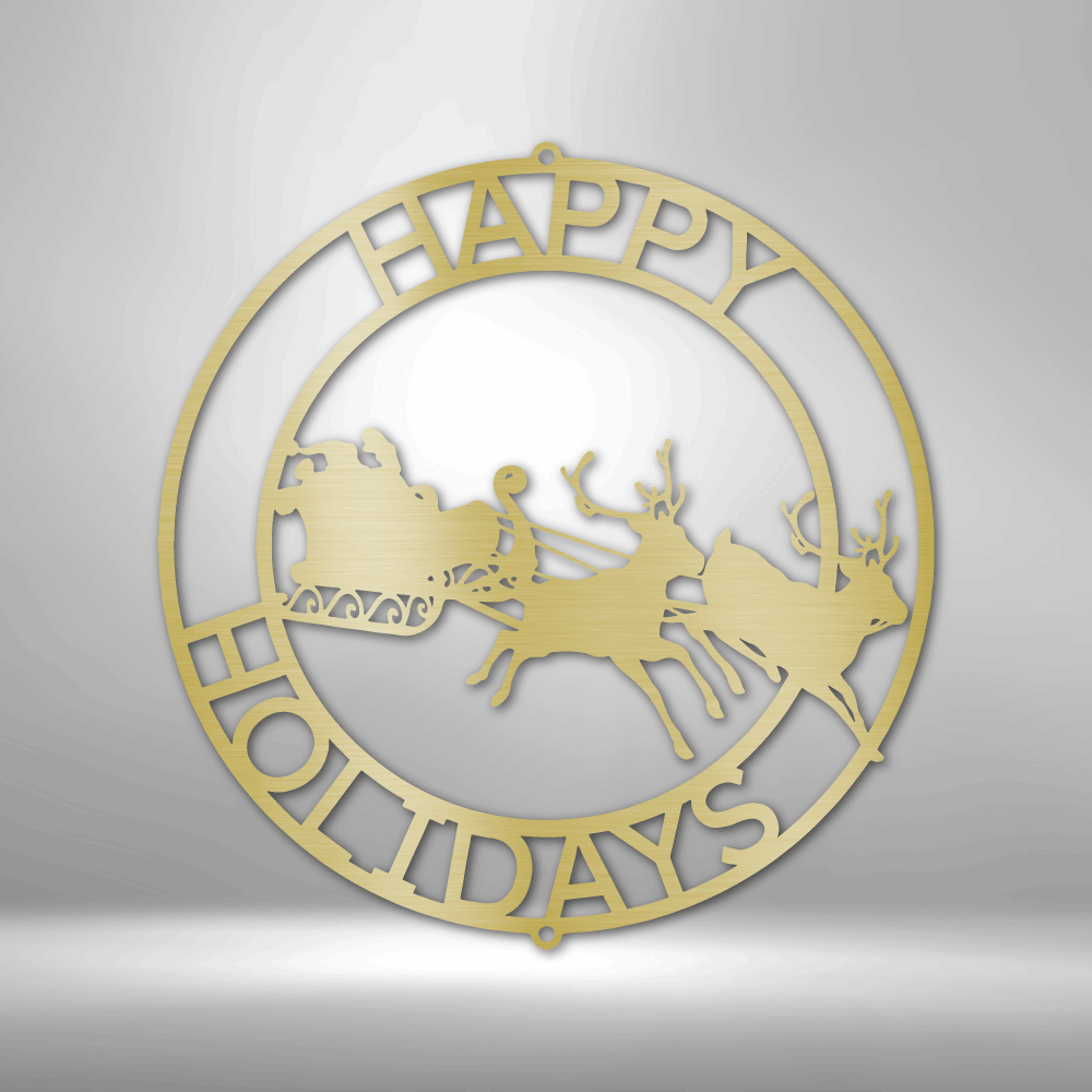 Christmas Cheer Metal Sign, Reindeers Metal Sign, Happy Holidays Wall Art, Winter Decor, Christmas Gift. - Family Gear Collections