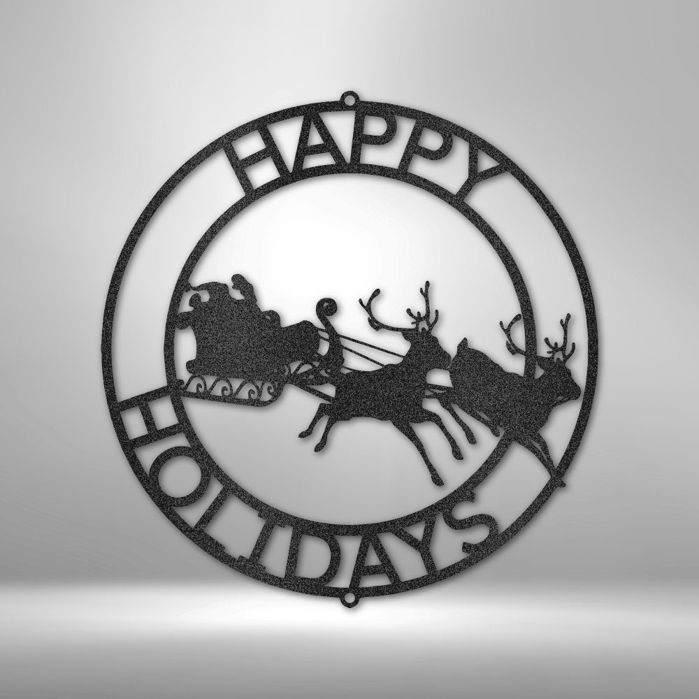 Christmas Cheer Metal Sign, Reindeers Metal Sign, Happy Holidays Wall Art, Winter Decor, Christmas Gift. - Family Gear Collections