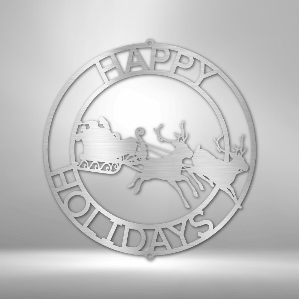 Christmas Cheer Metal Sign, Reindeers Metal Sign, Happy Holidays Wall Art, Winter Decor, Christmas Gift. - Family Gear Collections