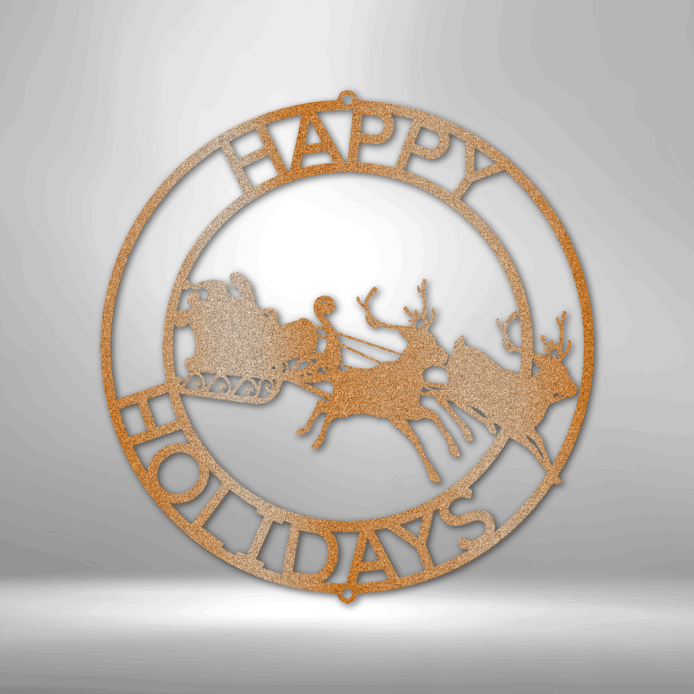 Christmas Cheer Metal Sign, Reindeers Metal Sign, Happy Holidays Wall Art, Winter Decor, Christmas Gift. - Family Gear Collections