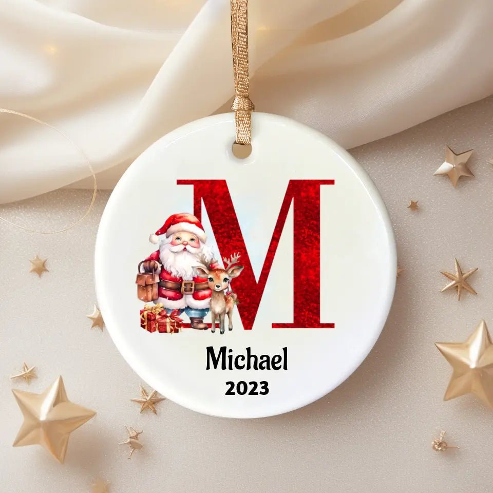 Christmas Ornament Initial Name - Family Gear Collections