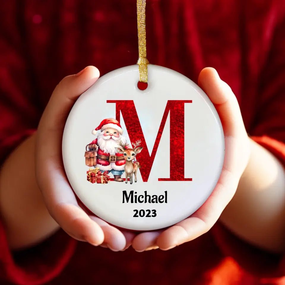 Christmas Ornament Initial Name - Family Gear Collections