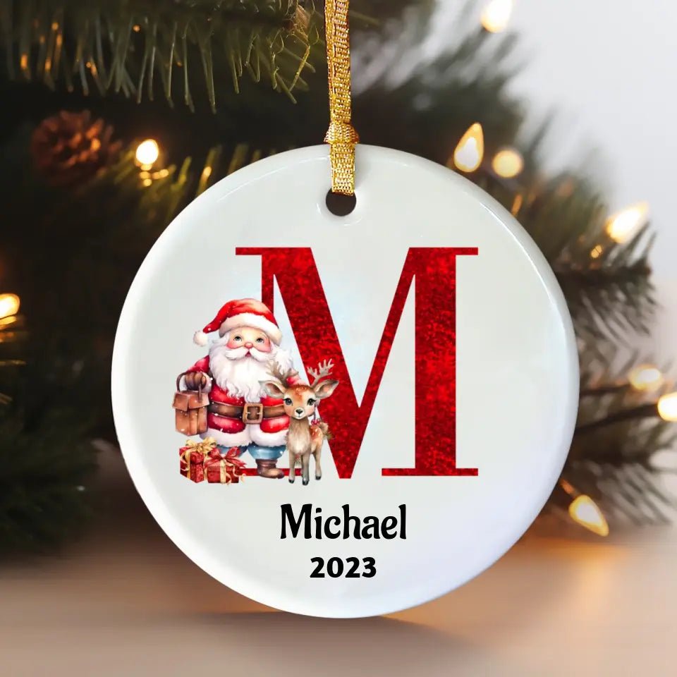 Christmas Ornament Initial Name - Family Gear Collections