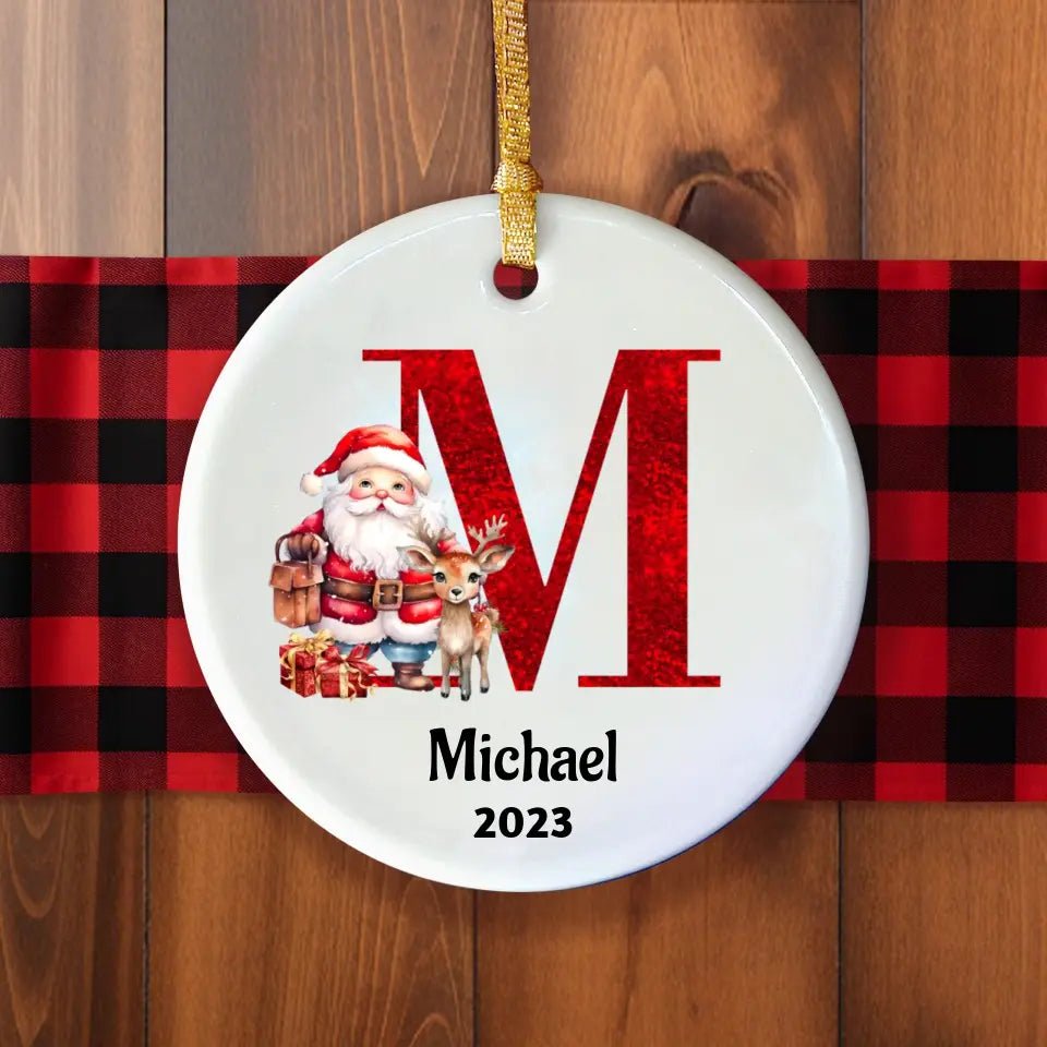 Christmas Ornament Initial Name - Family Gear Collections