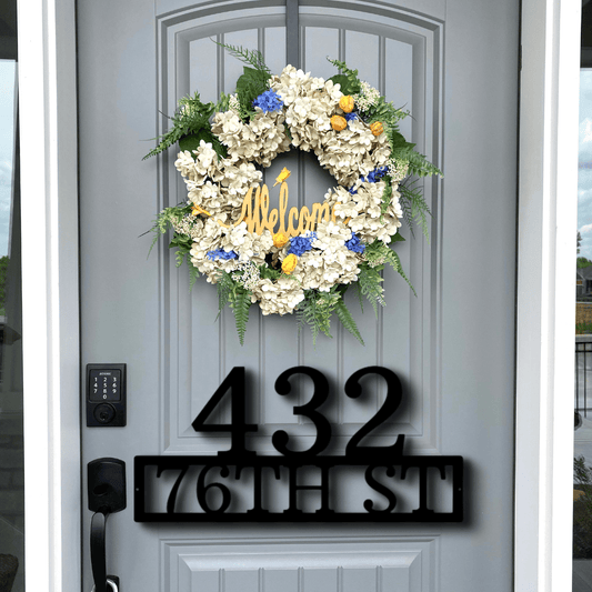 Custom Address Metal Sign, Personalized Address Monogram, Front Door Sign, Front Porch Hanging, Home Address Sign. - Family Gear Collections