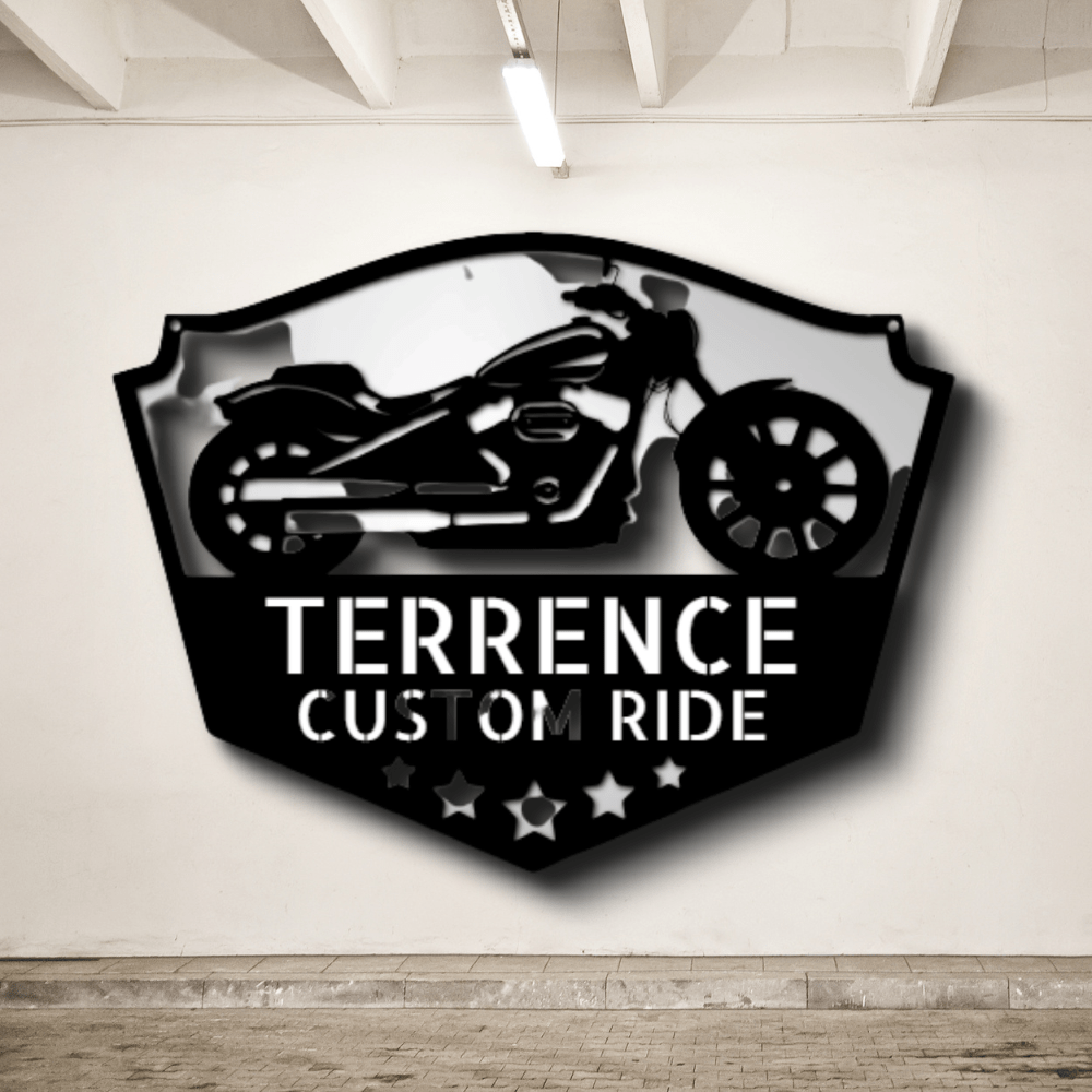 Custom American Chopper Shop Metal Art, Personalized American Chopper Custom Shop Sign, Hog's Enthusiast Wall Hanging, Birthday Gift For Rider Husband. - Family Gear Collections