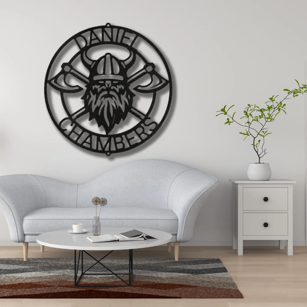 Custom Battle Axe Ring Metal Sign, Personalized Battle Axe Monogram,Indoor Outdoor Wall Decor,Christmas Gift For Him,Livingroom Hangings. - Family Gear Collections