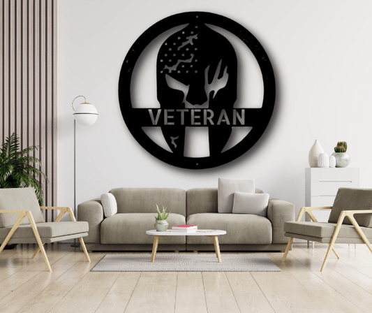 Custom Battle Spartan Helmet Metal Sign, Personalized Battle Spartan Helmet Monogram, Home Wall Hanging, Christmas Gift. - Family Gear Collections