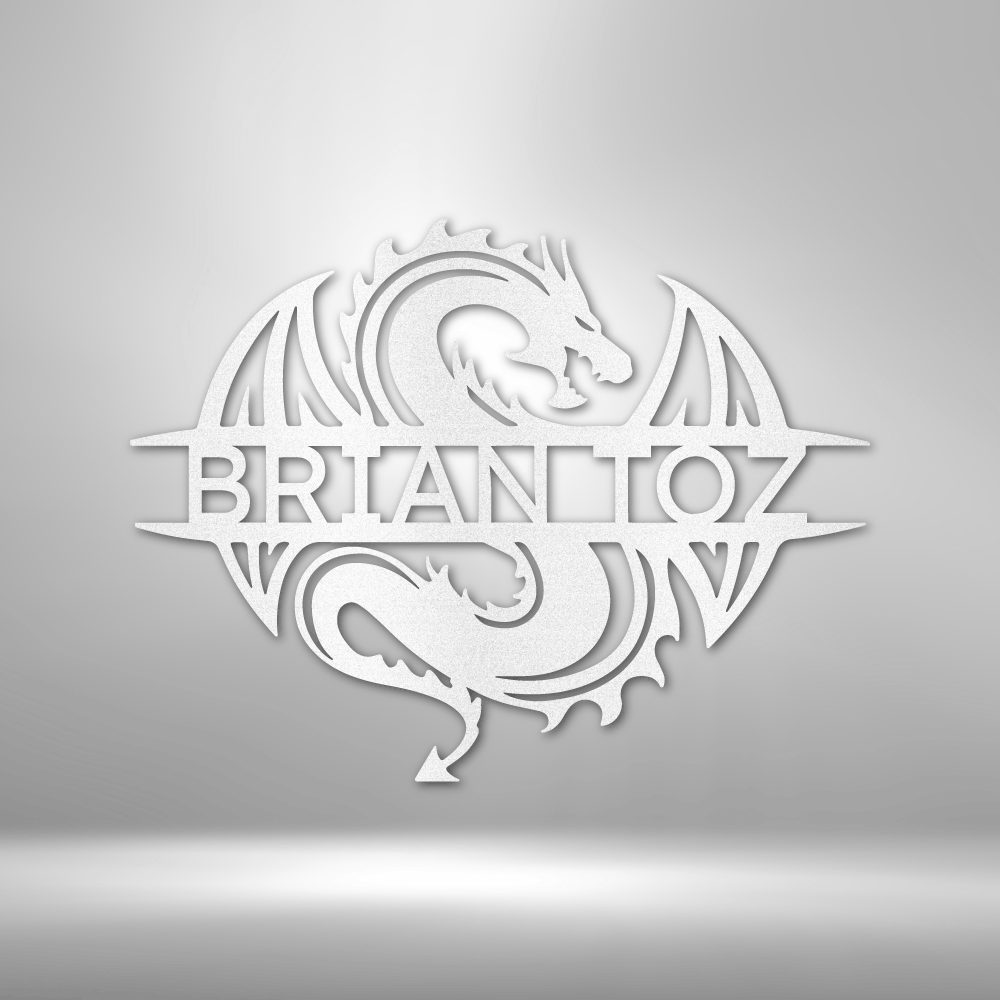 Custom Celtic Dragon Metal Art Sign, Personalized Celtic Dragon Name Wall Art Decor, Living Room Wall Hanging, Personalized Name Birthday Gift. - Family Gear Collections