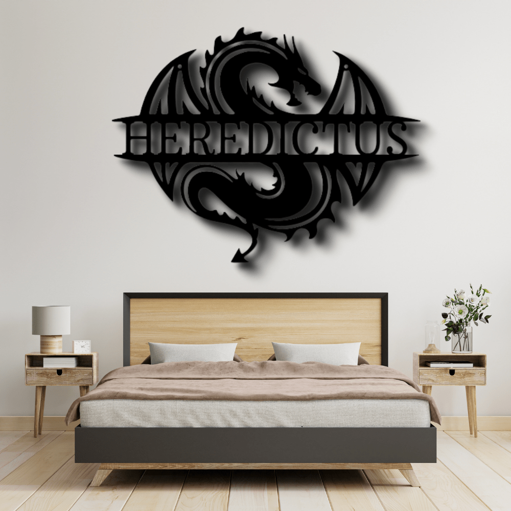 Custom Celtic Dragon Metal Art Sign, Personalized Celtic Dragon Name Wall Art Decor, Living Room Wall Hanging, Personalized Name Birthday Gift. - Family Gear Collections