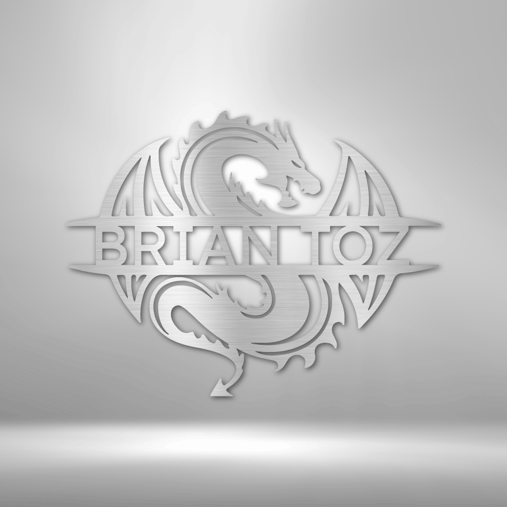 Custom Celtic Dragon Metal Art Sign, Personalized Celtic Dragon Name Wall Art Decor, Living Room Wall Hanging, Personalized Name Birthday Gift. - Family Gear Collections
