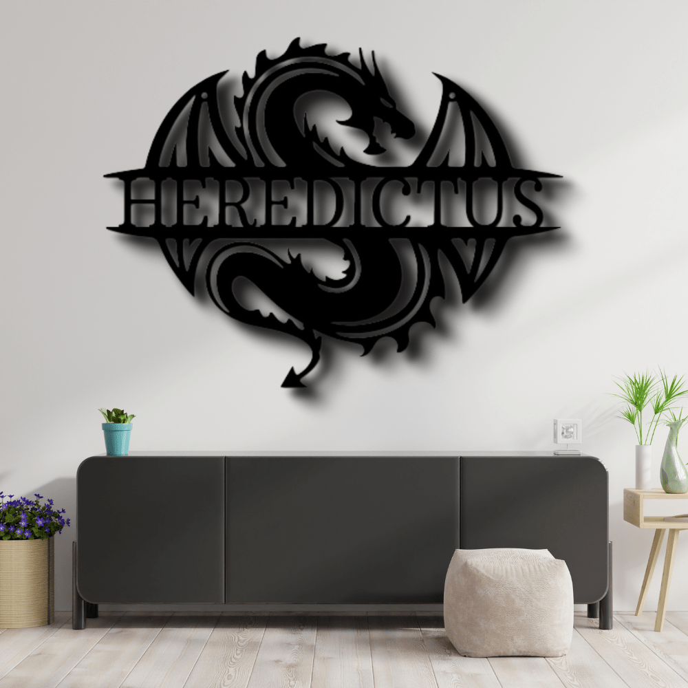 Custom Celtic Dragon Metal Art Sign, Personalized Celtic Dragon Name Wall Art Decor, Living Room Wall Hanging, Personalized Name Birthday Gift. - Family Gear Collections
