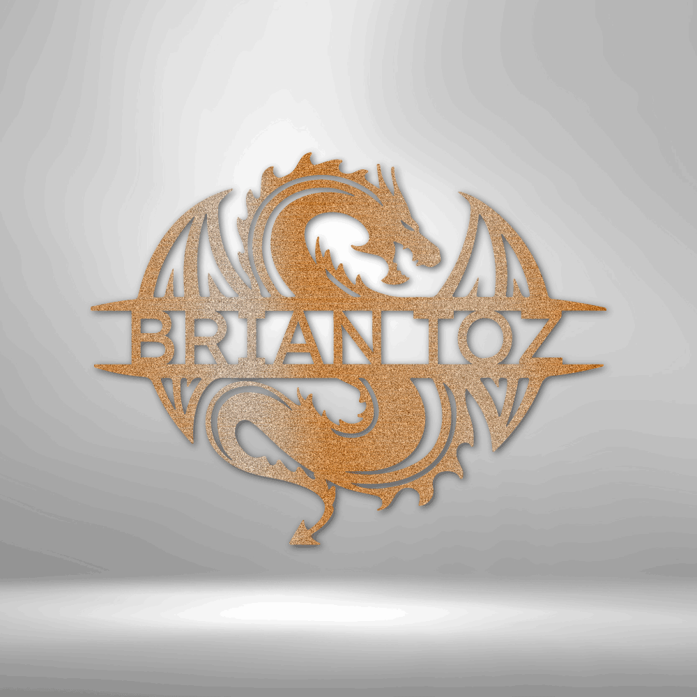 Custom Celtic Dragon Metal Art Sign, Personalized Celtic Dragon Name Wall Art Decor, Living Room Wall Hanging, Personalized Name Birthday Gift. - Family Gear Collections