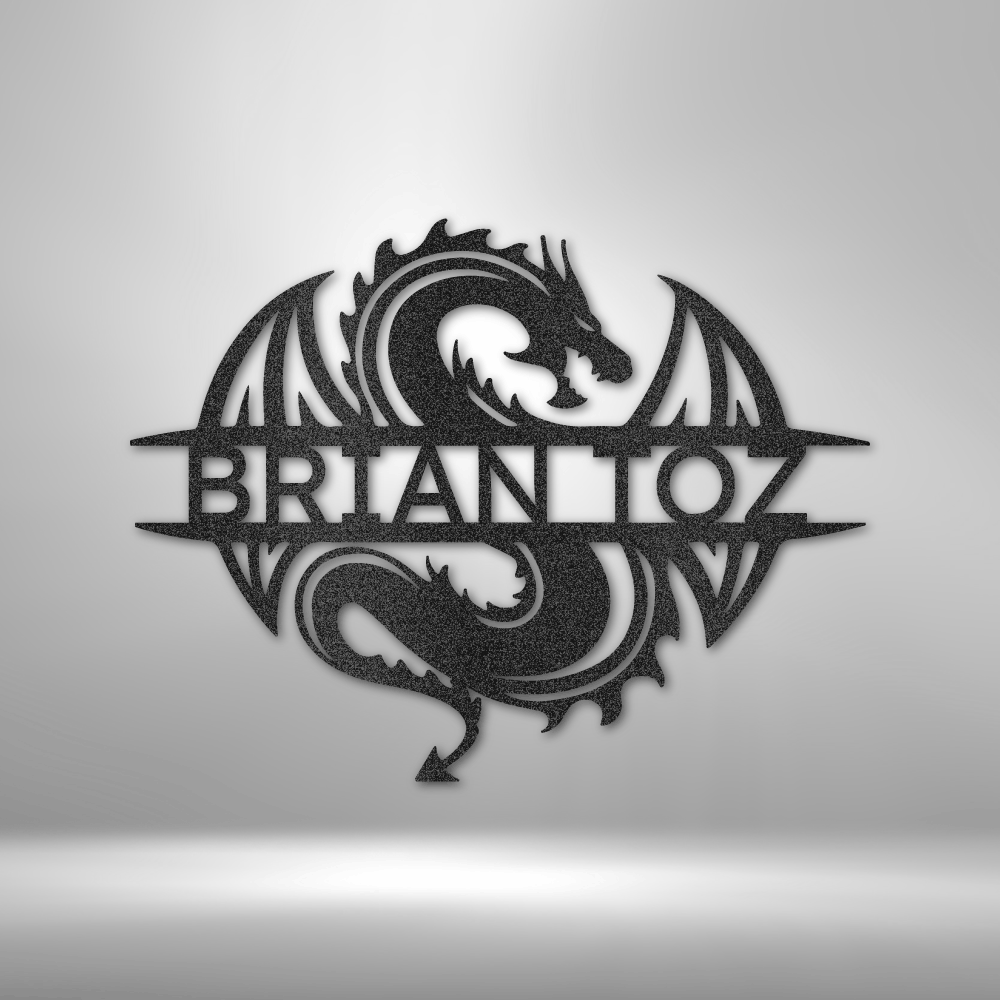 Custom Celtic Dragon Metal Art Sign, Personalized Celtic Dragon Name Wall Art Decor, Living Room Wall Hanging, Personalized Name Birthday Gift. - Family Gear Collections