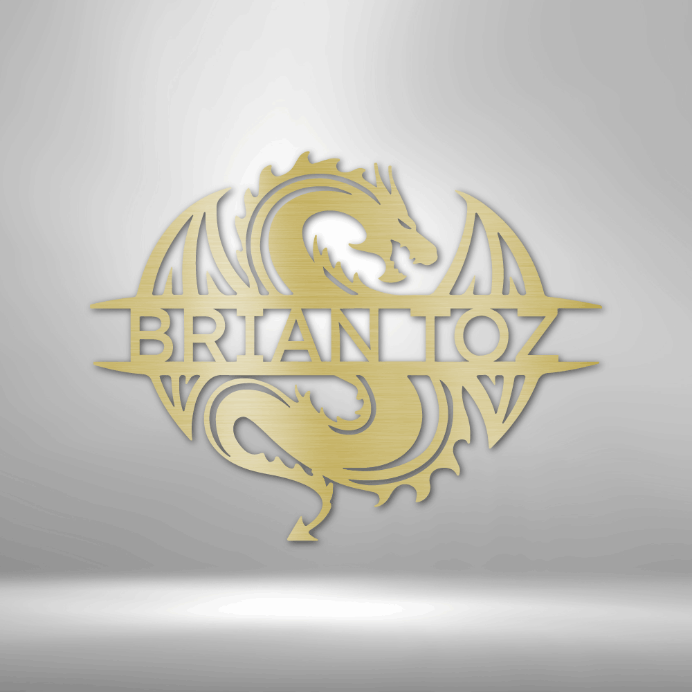 Custom Celtic Dragon Metal Art Sign, Personalized Celtic Dragon Name Wall Art Decor, Living Room Wall Hanging, Personalized Name Birthday Gift. - Family Gear Collections