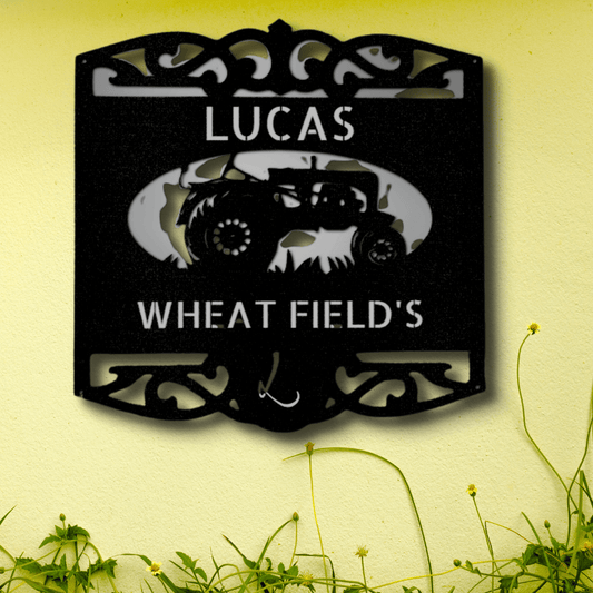 Custom Classic Tractor Metal Sign, Personalized Classic Tractor Monogram, Outdoor Wall Hangings, Birthday Gift For Farmer Dad, Meaningful Gift. - Family Gear Collections
