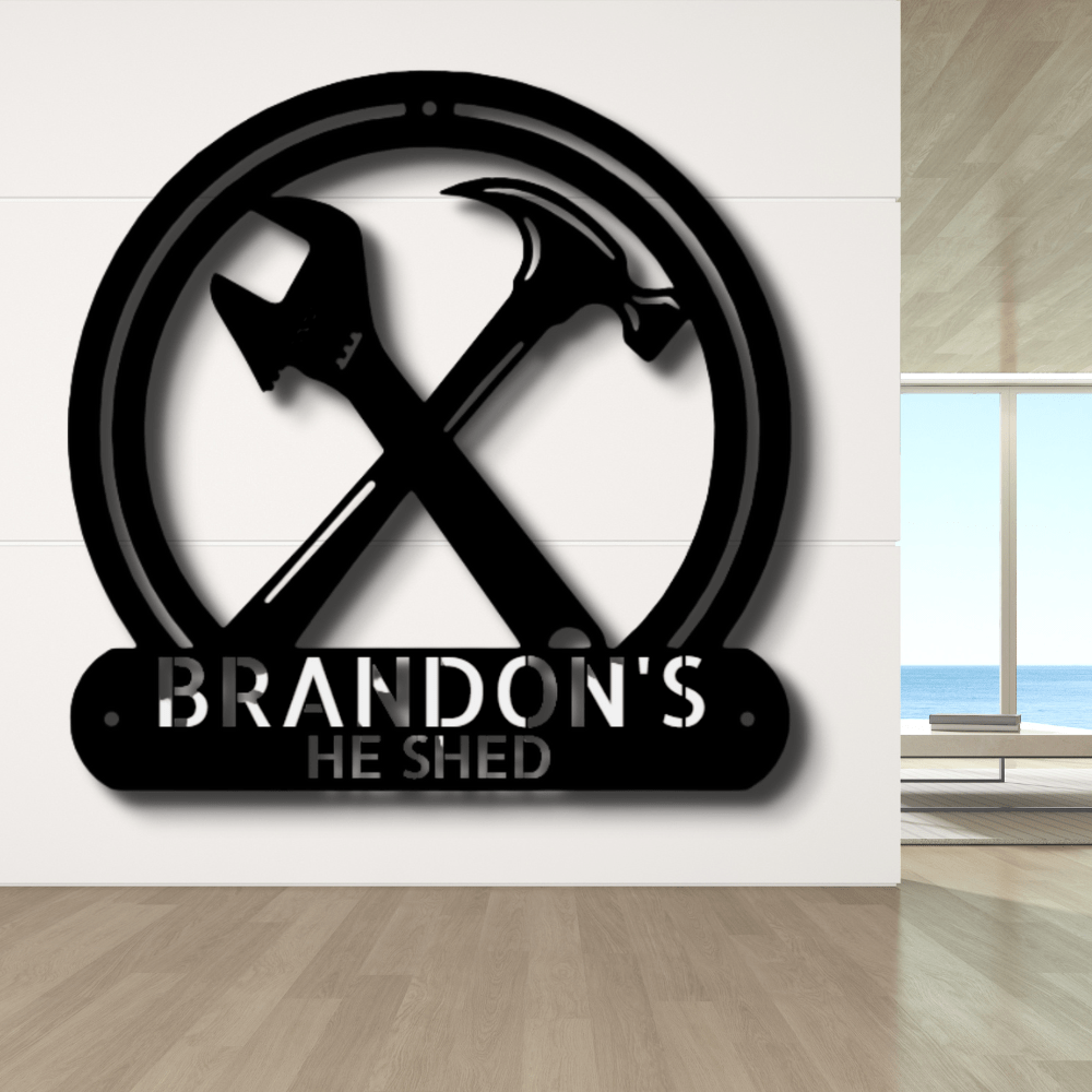 Custom Crafty Metal Sign, Personalized Crafty Monogram, Garage Wall Decor, Outdoor Wall Hanging, Birthday Gift For Mechanic Dad. - Family Gear Collections