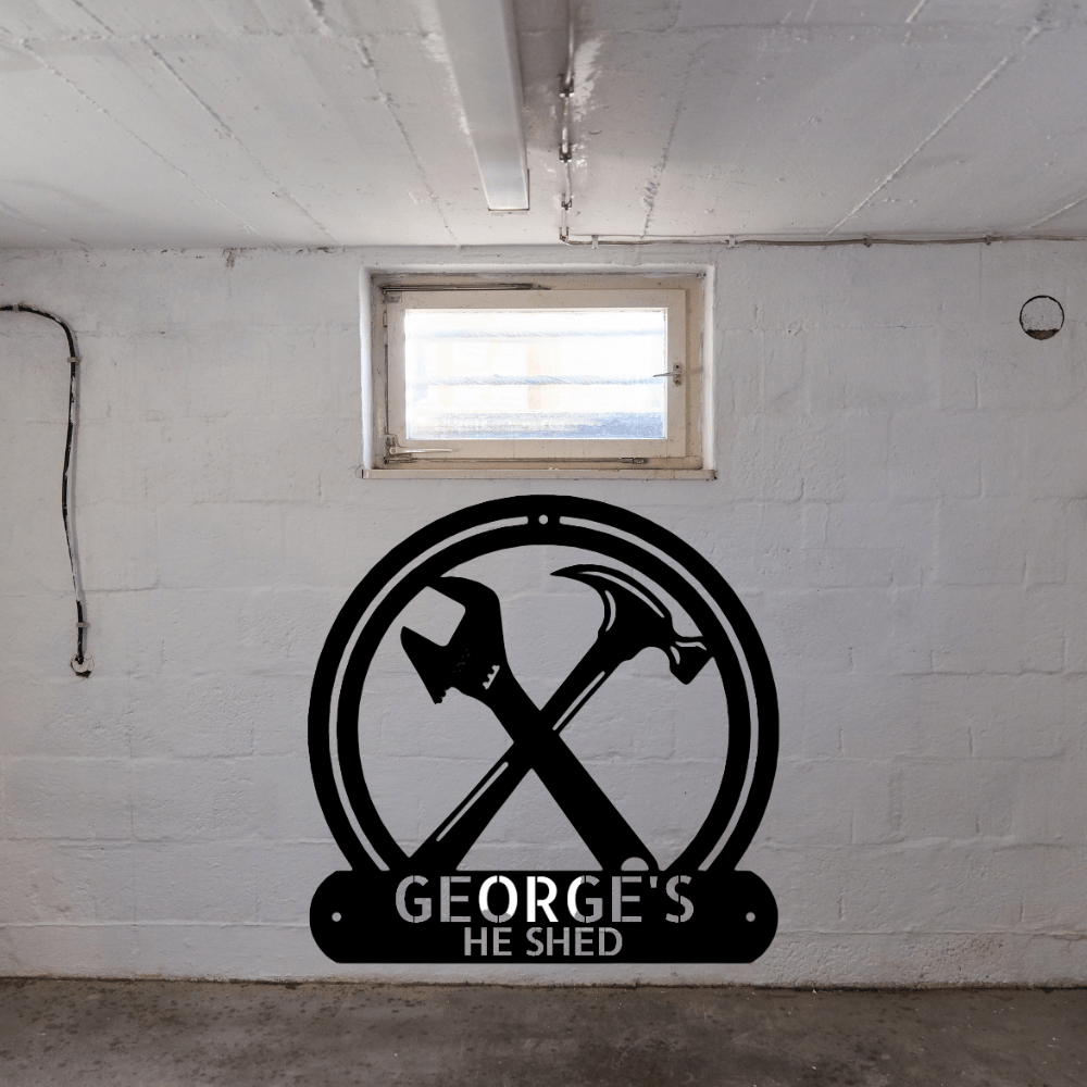 Custom Crafty Metal Sign, Personalized Crafty Monogram, Garage Wall Decor, Outdoor Wall Hanging, Birthday Gift For Mechanic Dad. - Family Gear Collections