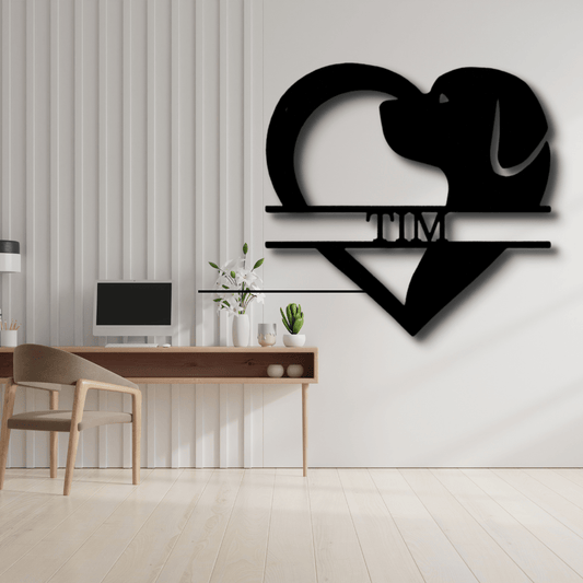 Custom Dog Love Metal Sign, Personalized Name Dog Love Metal Sign, Indoor Outdoor Decor, Gift For Dog Lover, Meaningful Gift, Wall Art Hanging. - Family Gear Collections