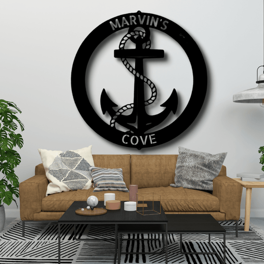 Custom Elaborate Anchor Ring Steel Sign, Personalized Elaborate Anchor Ring Monogram, Meaningful Gift, Birthday Gift For Retired Seaman, Housewarming Decor, Christmas Gift. - Family Gear Collections