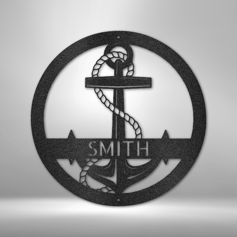 Custom Elaborate Anchor Steel Sign, Personalized Anchor Metal Sign, Indoor Outdoor Wall Hanging, Meaningful Gift, Metal Art Decor, Birthday Gift. - Family Gear Collections